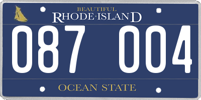RI license plate 087004