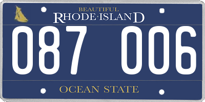 RI license plate 087006