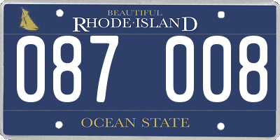 RI license plate 087008