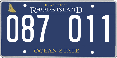 RI license plate 087011