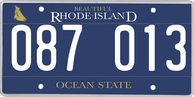 RI license plate 087013