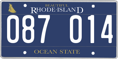 RI license plate 087014