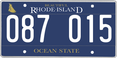 RI license plate 087015