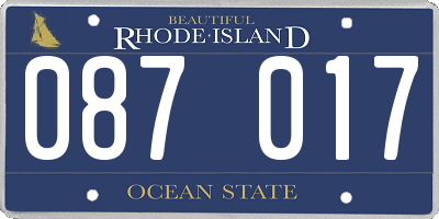 RI license plate 087017