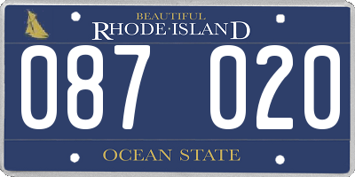 RI license plate 087020