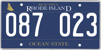 RI license plate 087023