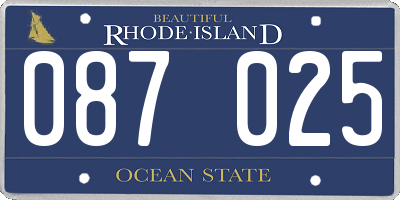 RI license plate 087025