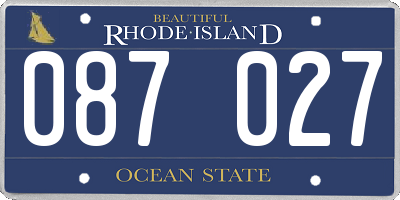 RI license plate 087027