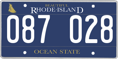 RI license plate 087028