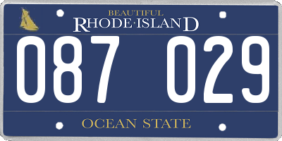 RI license plate 087029