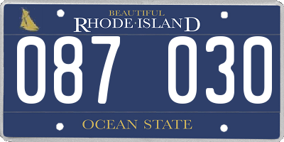 RI license plate 087030
