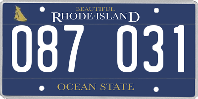 RI license plate 087031