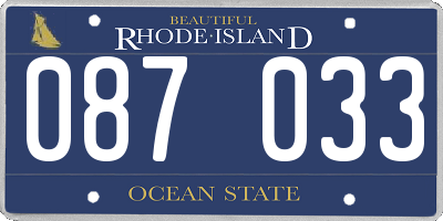 RI license plate 087033