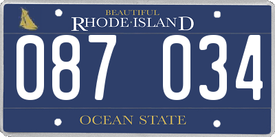 RI license plate 087034