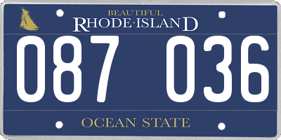 RI license plate 087036