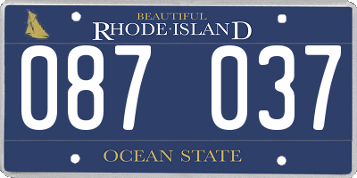 RI license plate 087037