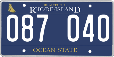RI license plate 087040
