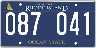 RI license plate 087041