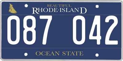 RI license plate 087042