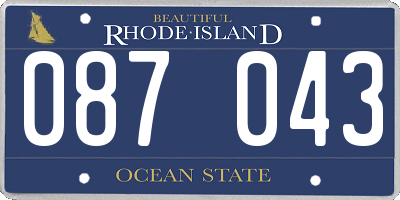 RI license plate 087043