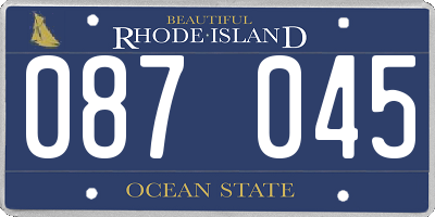 RI license plate 087045
