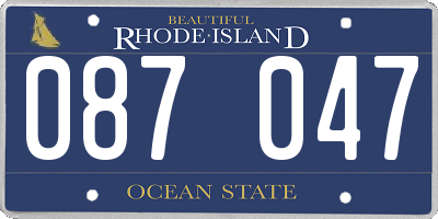 RI license plate 087047