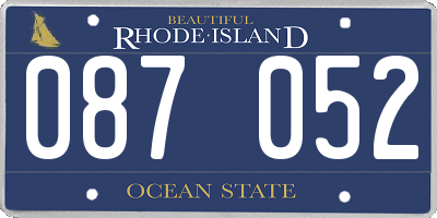 RI license plate 087052