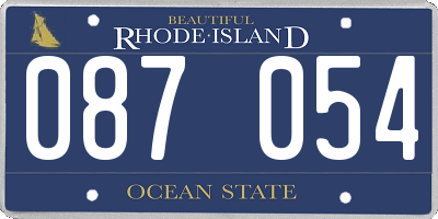 RI license plate 087054