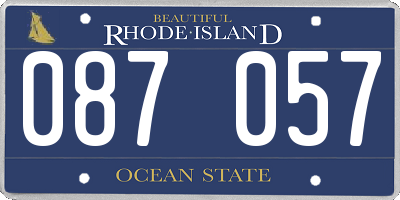 RI license plate 087057