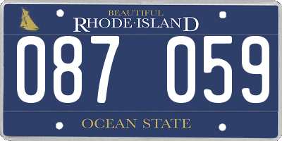RI license plate 087059