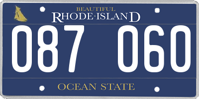 RI license plate 087060