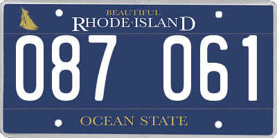 RI license plate 087061