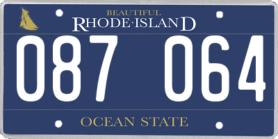 RI license plate 087064