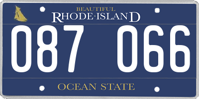 RI license plate 087066