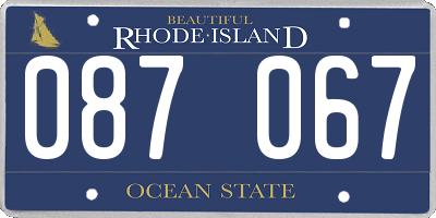 RI license plate 087067
