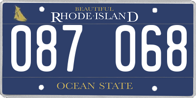 RI license plate 087068