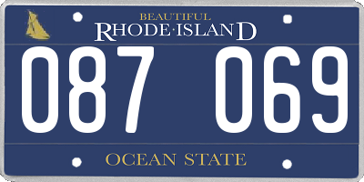 RI license plate 087069