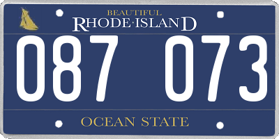 RI license plate 087073