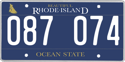 RI license plate 087074