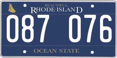 RI license plate 087076