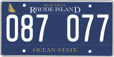 RI license plate 087077