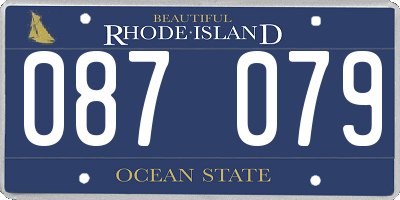 RI license plate 087079