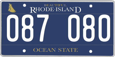 RI license plate 087080