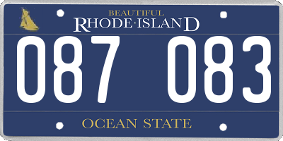 RI license plate 087083