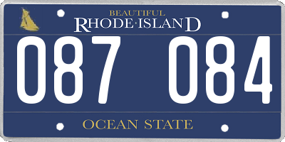 RI license plate 087084