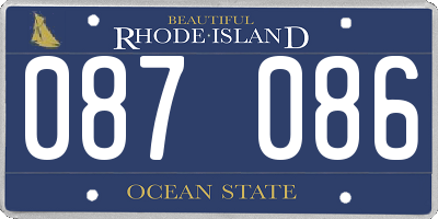 RI license plate 087086