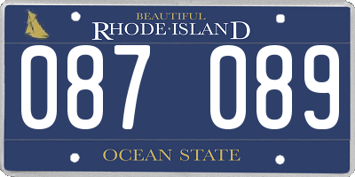RI license plate 087089