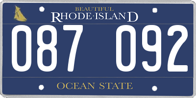 RI license plate 087092