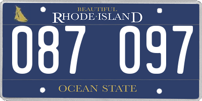 RI license plate 087097