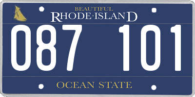 RI license plate 087101